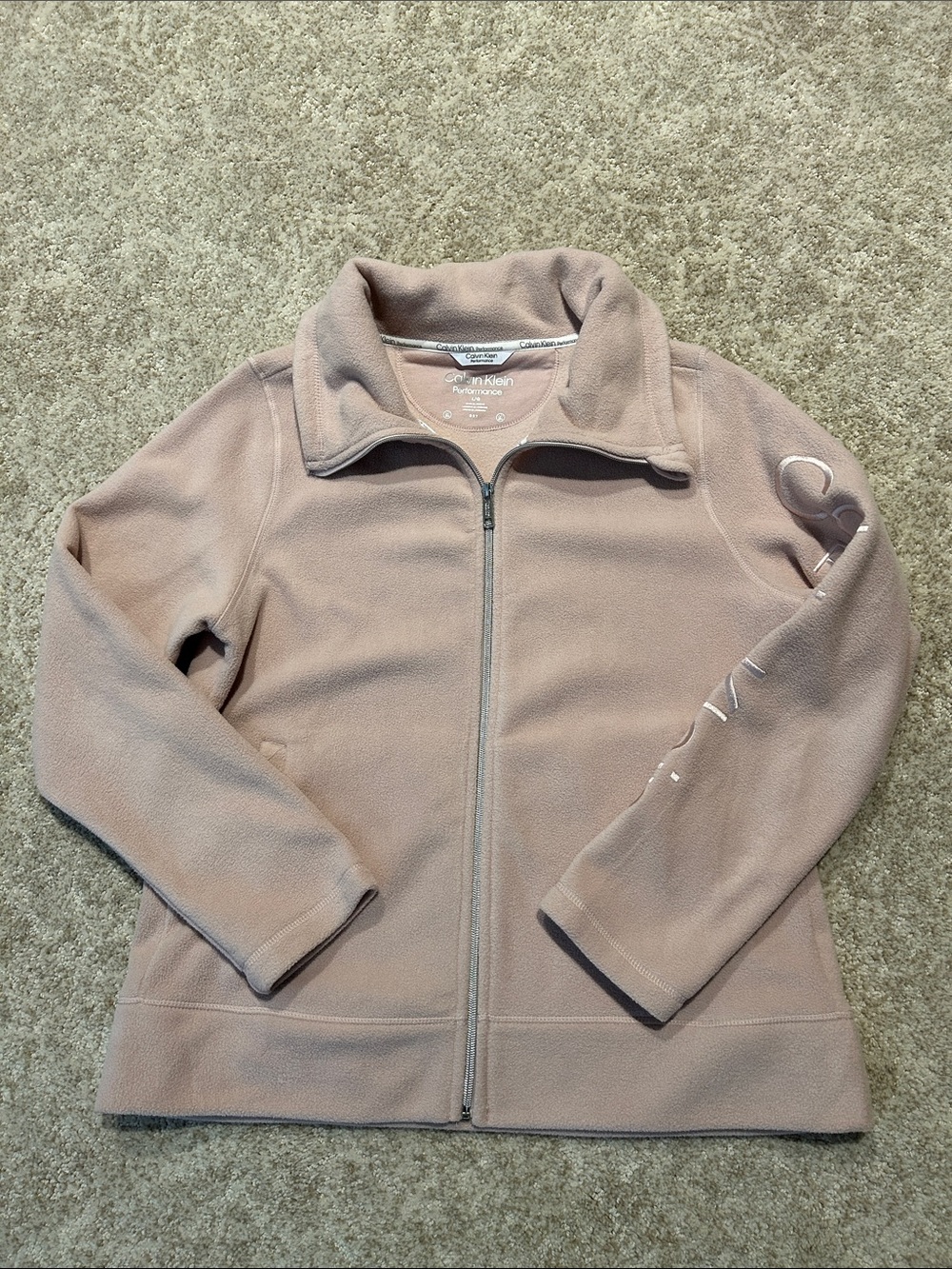 Calvin Klein Dusty Rose Full-Zip Fleece Jacket
